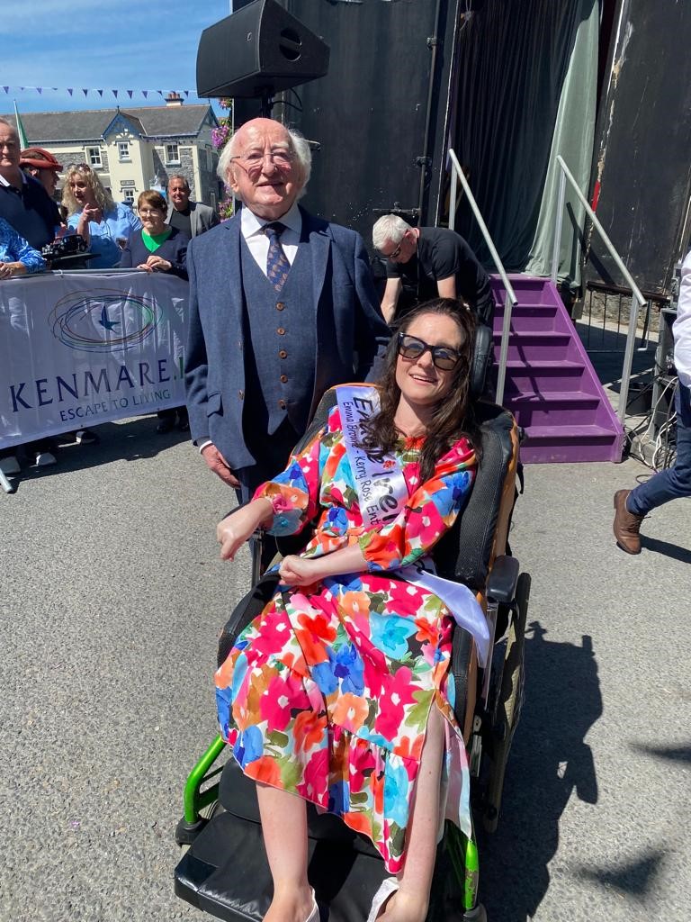 Emma Browne and President Michael D Higgins