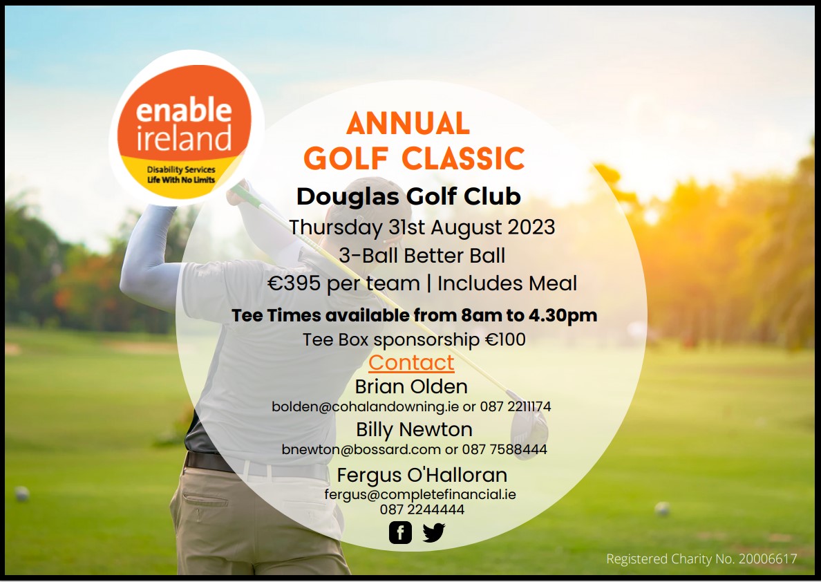 Advertisement for golf fundraising event 