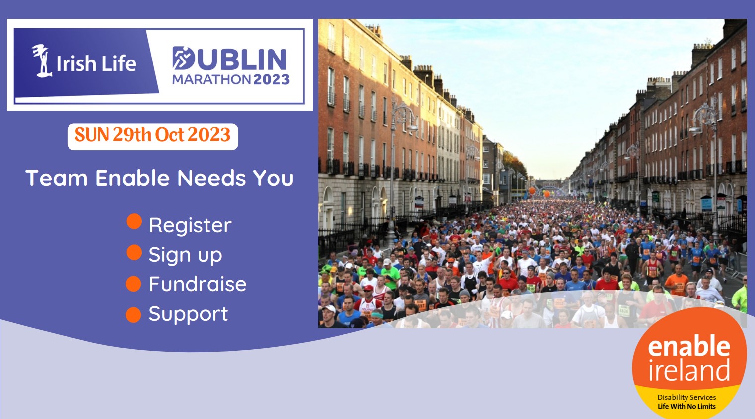 Advertisement for Marathon fundraising event 