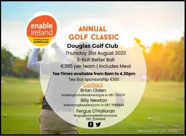 Advertisement for Golf fundraising event