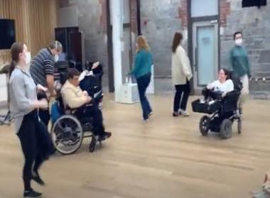 People dancing including wheechair users